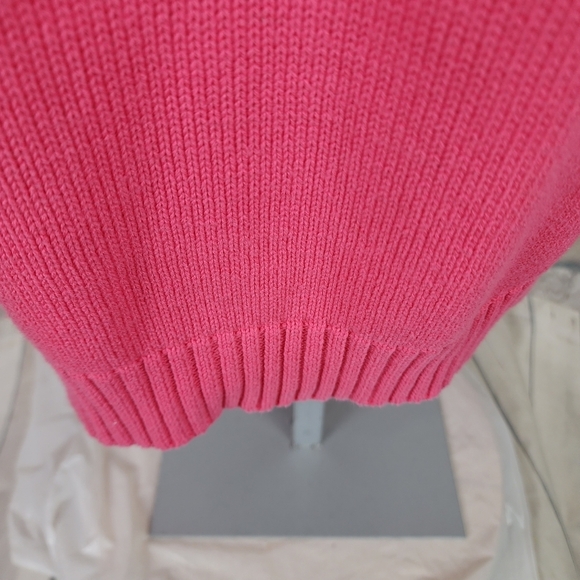 Vintage 90s Y2K Bermuda Mock Neck Cotton Sweater Hot Pink Size Medium Gossipgirl - Picture 5 of 10